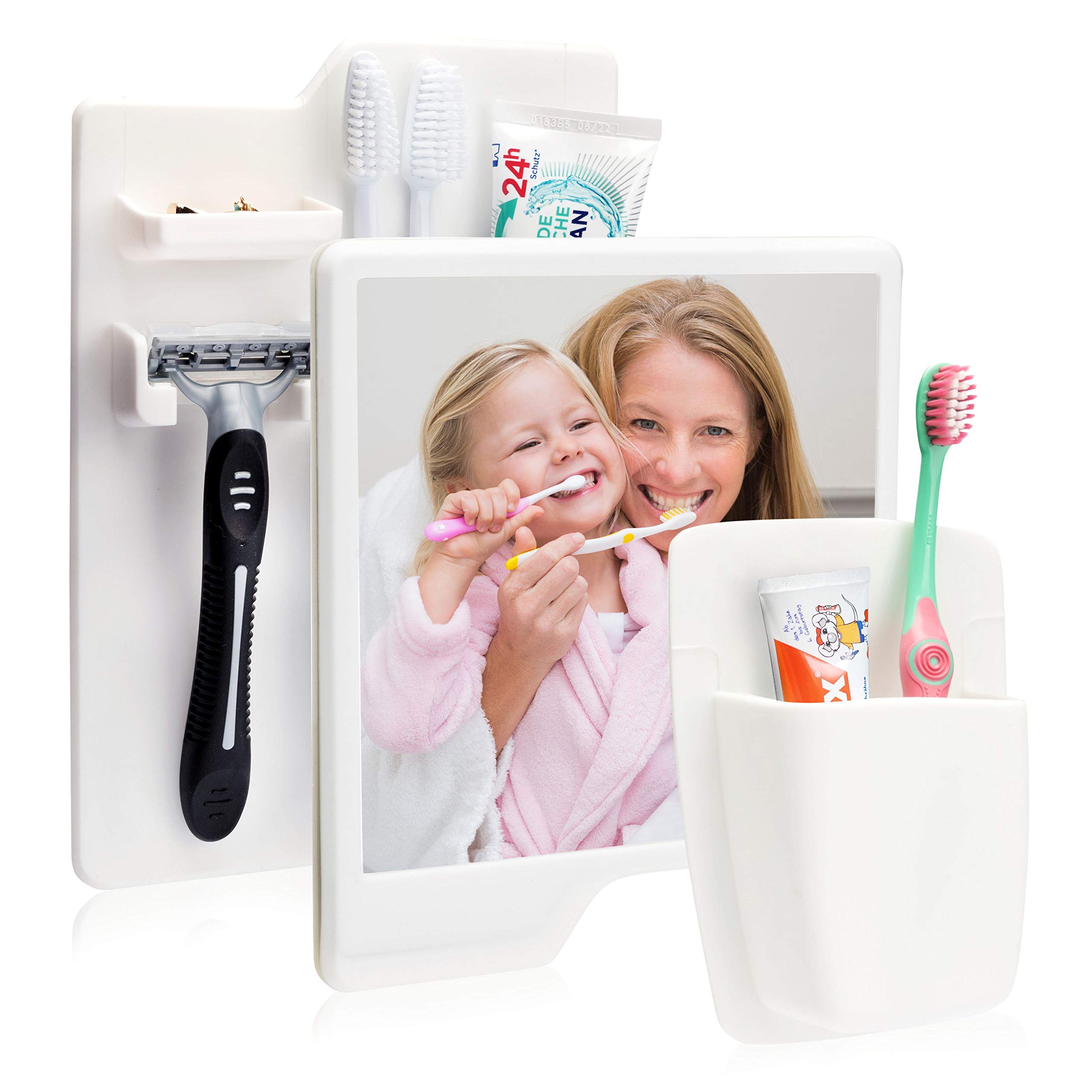 Utile Set of 3 Self-Adhesive Toothbrush Holders - Bathroom Set